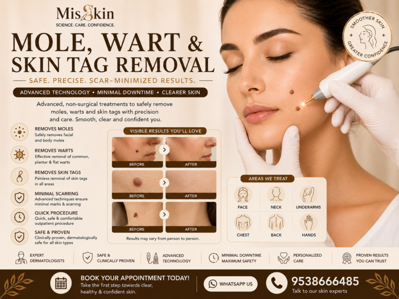 Mole, Wart & Skin Tag Removal in Bangalore treatment at Misskin
